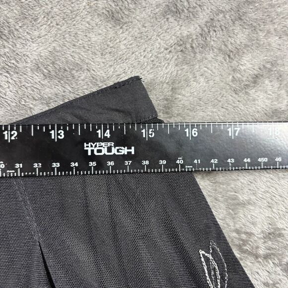 Basil and Maude Anthropologie Sheer Floral Embellished Skirt Black Size 8 E141 - Picture 5 of 10